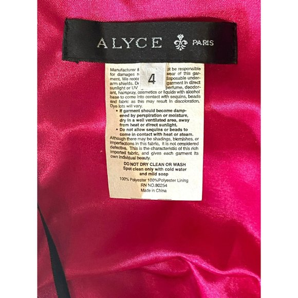 Vintage 90s Alyce Paris Pink XS Sequin Strapless Straps Short Mini Dress NWT! - Picture 9 of 10